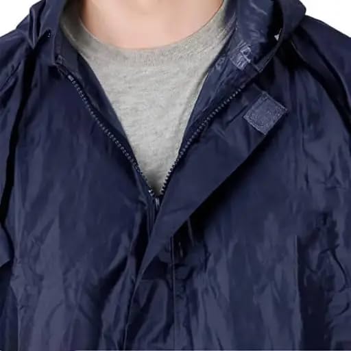 Image of RainCoat for Men Waterproof Raincoat with Pants Polyester RainCoat For Men Bike RainSuit RainJacket Suit Mobile Pocket with Storage Bag