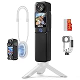 SJCAM C300 Pocket Travel Action Camera 4K,7Hour Power,154° Wide FOV Video Recording,6-Axis Stabilization,Dual-Touch Screen Body Camera,30M Waterproof,Vlogging and Youtube Live Streaming,Black 64G card