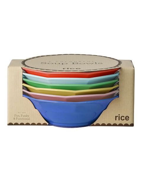 Rice Melamin Suppenteller uni 6er Set