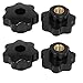 Aexit M10x50mm Seven Knobs & Hand Wheels Pointed Star Head Hole Machinery Clamping Knobs Star Knobs Grips 4pcs