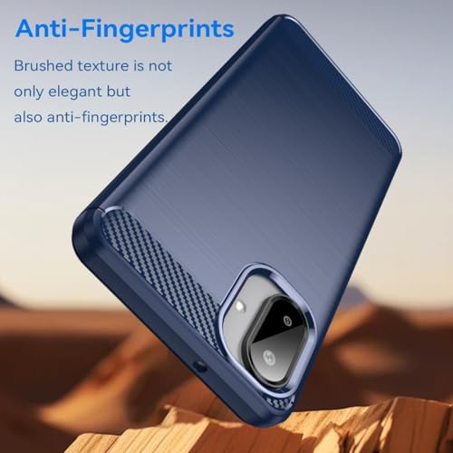 Sidande Capa para Galaxy A07/Galaxy M07, capa ultrafina para celular com absorção de choque, de fibra de carbono TPU e borracha protetora para Samsung Galaxy A07, azul marinho
