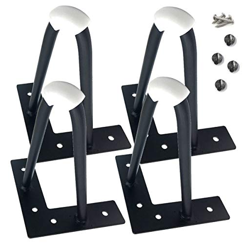 Gwolf Patas de horquilla de mesa, Patas de mesa de metal, Patas de escritorio Patas de mesa de café Horquilla, Pata de mesa de muebles para mesa de comedor, con patas protectoras y tornillos, 4 piezas