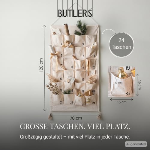 BUTLERS SANTA IS COMING Adventskalender zum Befüllen, Stoff Wandkalender – Ansicht 4
