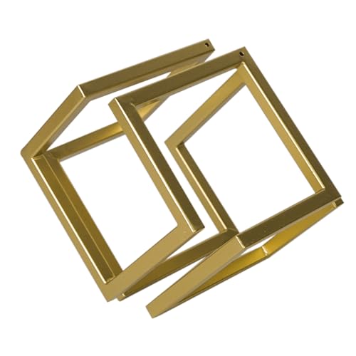 Escultura Geométrica Cubo Dorado Decorativo en Metal miniatura 2