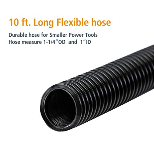 Powertec 70175 Dust Collection Hose With Fittings Plus Two Reducers , Black #TOP3