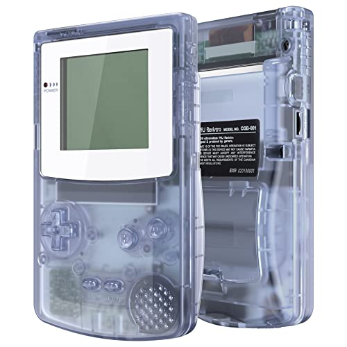 Image of IPS Ready Upgraded eXtremeRate Glacier Blue Replacement Shell Full Housing & White Screen Lens for Gameboy Color - Fit for GBC OSD IPS & Regular IPS & Standard LCD - Console & IPS Screen NOT Included
