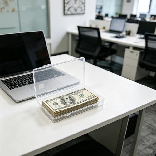 12 cajas plásticas transparentes para billetes con fundas miniatura 6