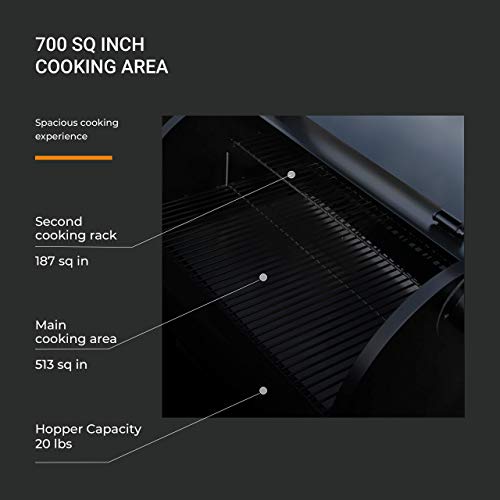 Z Grills ZPG-7002B 2019 New Model Wood Pellet Grill & Smoker, 8 in 1 BBQ Grill Auto Temperature Controls, 700 sq inch Cooking Area, Black