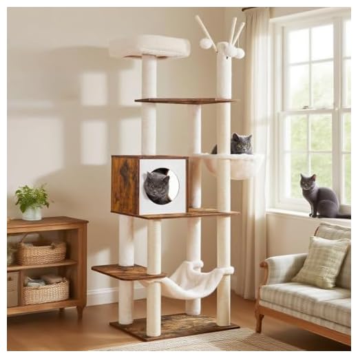 Hey-brother Wooden Cat Tree with Hammocks
