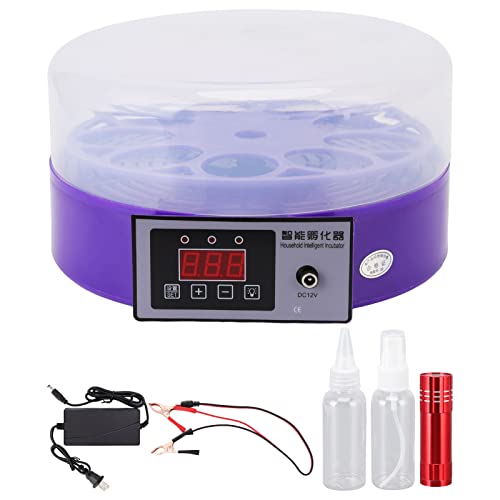 Gavigain 110?240V Automatic Egg Incubator,DC12V Smart Egg Incubator,9PCS Capacity Automatic Temperature Control Smart Poultry for Chicken Ducks Birds(US Plug)
