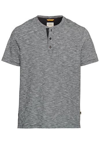 camel active Herren Kurzarm Henleyshirt aus Reiner Baumwolle Dunkelblau, menswear-3XL