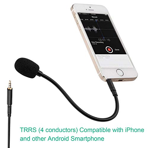 Image of Phone Microphone for Headphone Jack - 3.5mm AUX - 7.5 Inch Detachable | Detachable Mini Mic 3.5 mm Jack, Small Plug in Attachment