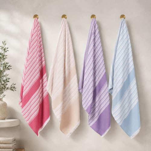 Image of 100% Bamboo Towels for Bath, Ultra Soft Skin-Friendly Travel Towel, Lightweight Quick Dry Bamboo Bath Towel Large Size for Men & Women, Highly Absorbent & Anti-Odour Towels, Pack of 4