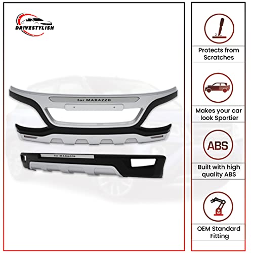 Image of Drivestylish Acrylonitrile Butadiene Styrene (ABS) Front & Rear Bumper Protector Guard for Mahindra Marazzo