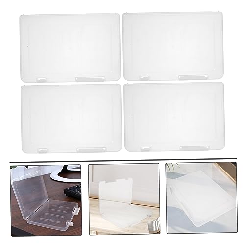Boîte de rangement transparent pour documents et magazines | Lot de 4 box - 4