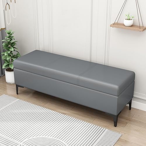 IYUESQ Banco de Almacenamiento de Piel sintética, tapizado, para cabecera de Cama, otomana de Entrada con Espacio de Almacenamiento para Dormitorio y Sala de Estar, soporta 150 kg (100 x