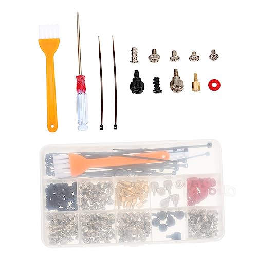 NUOBESTY Set Desktop Computer Screw Standoffs Set Kit Complete Screws Cable Ties Screwdriver Brushes for Case Assembly and Maintenance Durable Tools for Hard Drives Motherboard Fans