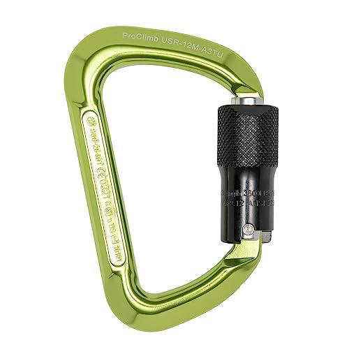 Triple Lock Gate - Forged Modified-D Aluminum - Green Anodized Finish - 24kN MBS / 16kN Gate Strength