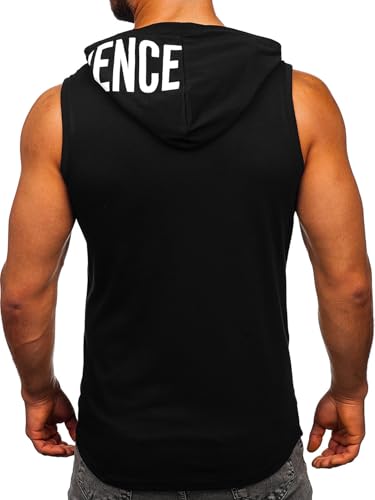 FLYFIREFLY Men's 2 Pack Workout Hooded Tank Tops Bodybuilding Athletic Sleeveless Muscle Cut Off T Shirt Gym Hoodies3