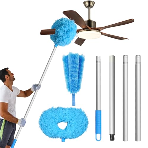 Image of Storystore Ceiling Fan Cleaner Duster - Adjustable Duster with Extension Pole,Dusters for Cleaning Fan Blade, Walls and Cobweb (Round / 4Claw)