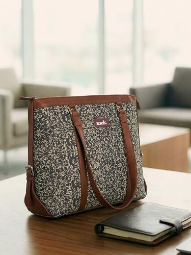 Image of ZOUK Office Bag | Stylish Bags for Office Use | Laptop Bag 15.6 inch | Stylish Tote for Office Use | Purse for Women | Vegan Leather Handbag | Daily & Travel Use |