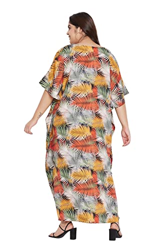 Image of Oussum Women Long Maxi Plus Size Polyester Kaftan Gown, Womens Kaftan Dresses Lounge Resort Wear, Plus Size Kaftan