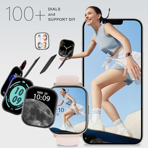 Smartwatch Damen Herren, 2,01 Zoll HD-Display Smart Watch mit Telefonfunktion, Schlafmonitor, IP67 Wasserdicht, 100+ Trainingsmodi - Fitnessuhr für iOS Android Phone, Silber – Bild 6