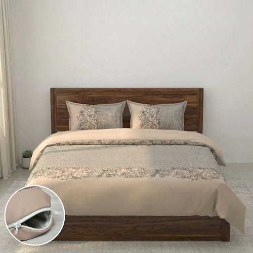 Image of 280 TC Luxurious Glace Cotton Duvet Cover /Comforter Cover /Rajai Cover /Blanket Cover /Quilt Cover King Size 90 inchX100 inch Inches - (Coffee)