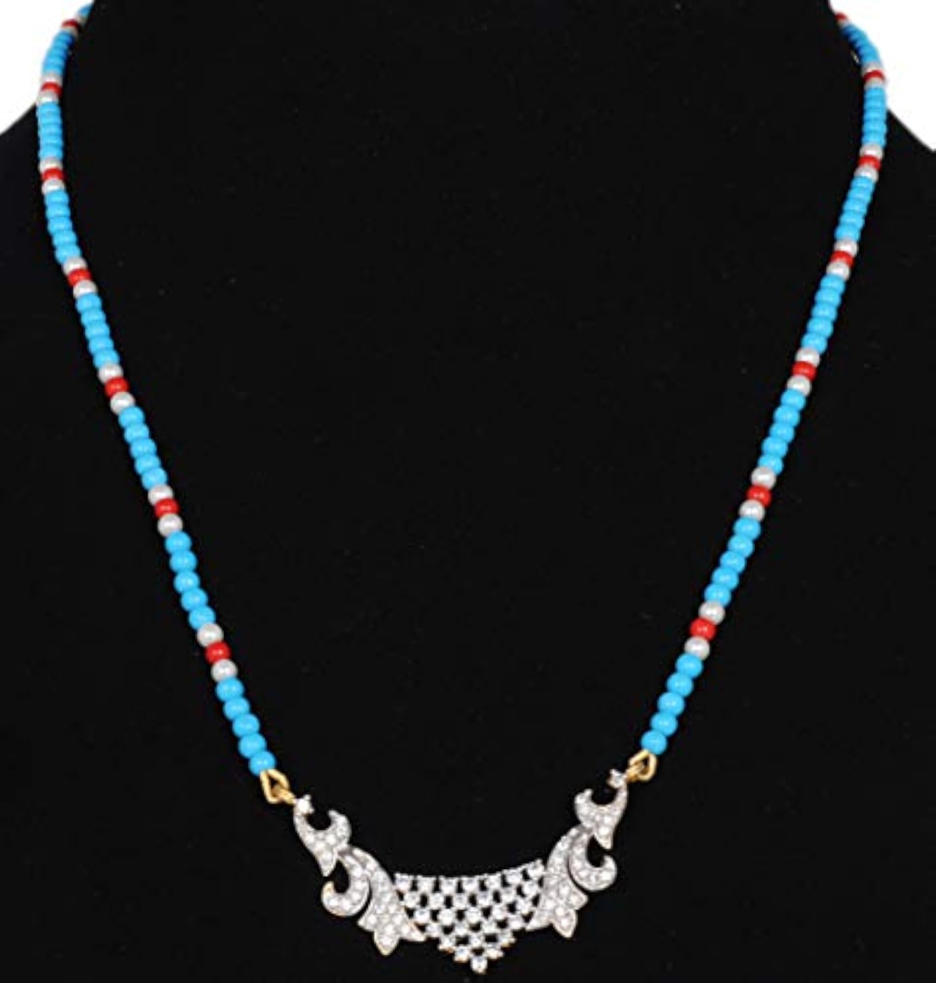 Jaipur Tanmaniya Pendant with Pearl, Turquoise, Jasper Beads