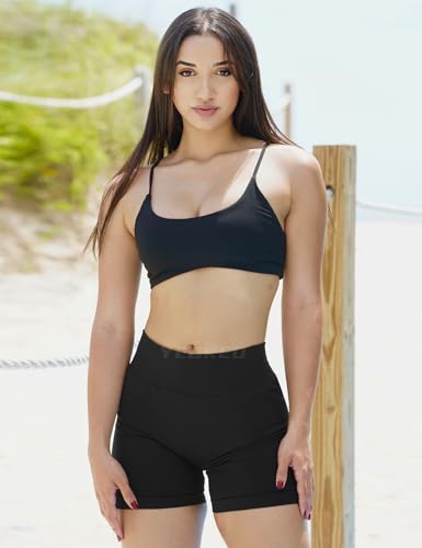 YEOREO Workout Scrunch Shorts Women V Back Gym Butt Lifting Liz High Waisted Seamless Shorts3