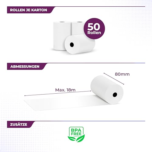 Rollo papel térmico 80mm sin BPA libre de bisfenol A LYNNE 4