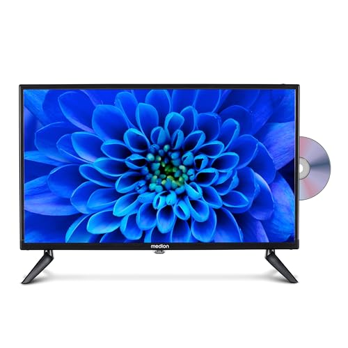 MEDION TV 24 Pouces Full HD (59,9 cm) Television avec Lecteur DVD intégré (idéal pour Camping, Camping-Car, Camion, Jardin, Adaptateur Voiture 12V, Triple Tuner, HDMI, USB, MD 824001)