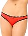 Rene Rofe Crotchless Lace V Back Panties, Red, Medium/Large