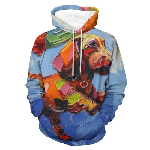 Sweat à capuche chien en ballons pour éviter le froid, pullover unisexe confortable taille S