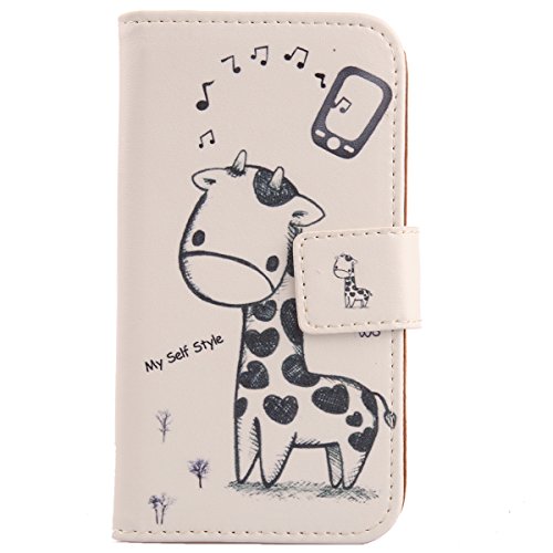Lankashi Pattern Wallet Design Pu Leather Cover Skin Protection Case for Lg Spirit 4g LTE H440n / Spirit Aldi H420 / C70 (Giraffe)