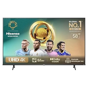 Hisense Smart TV UHD 4K DLED 58" Polegadas 58A6K com HDR10+ Dolby Vision Game Mode Controle por Voz Alexa Built-In AirPlay