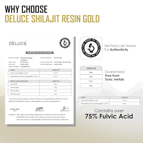Image of Pure Himalayan Shilajit Resin Gold (30g) | 600mg Premium Shilajit with KSM-66 Ashwagandha, Safed Musli, Gokshura | Boost Strength, Stamina & Immunity | Lab-Tested, Vegan, Gold Grade for Men & Women