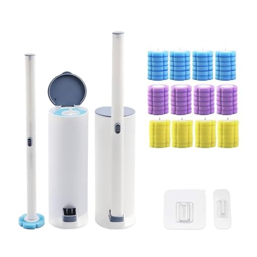 Einweg Toilettenbürste 2er Set mit Griff & Halter, 72 Nachfüllungen - Antibakterielle WC Bürste Wandmontage für Badezimmer, Badewanne und Waschbecken (3 Düfte)