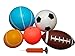 CZLCD 5Pces Soft Sports Balls Set for Kids Various Size of Soccer Ball, Basketball, Football,Tennis Ball,Volleyball with Hand Pump