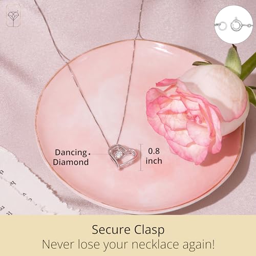 MAX + STONE Dancing Heart Pendant Necklaces for Women | 10k & White Gold Heart Necklaces | Real Diamond Heart Pendant3