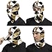 Fashion Modern Black White Gold Triangles Balaclava Full Face Mask Cozy Head Mask Breathable Neck Gaiter Warm Ski Mask Sun Protector Headwear Windproof Thermal Bandana for Outdoor Cycling Sport