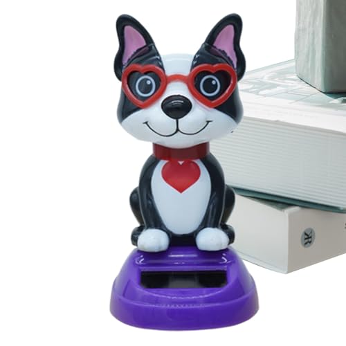 Animales solares con cabezón, juguetes solares para bailar - Figuras de escritorio de animales bailando,Adorno de escritorio para el día de San Valentín, figura de bailarina Bobblehead para decoración