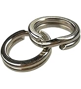 BRILISLE Fishing Split Rings Unbreakable Solid Rings for Lures 50 PCS 70-380LB Stainless Steel He...