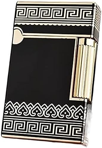 Isqueiro De Luxo, Som Clássico Alto E Elegante, Som Nítido, Ignição De Deslizamento Lateral De Pederneira, Chama Suave, Metal, Som Brilhante, Isqueiro Recarregável Com Rodas A Gás Butano, Presente