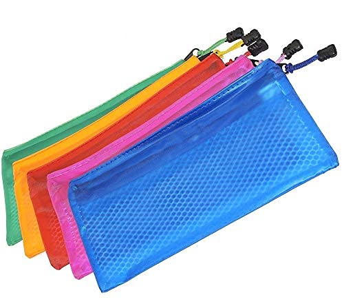 Peeplvalue Multipurpose Waterproof Zipper Pouches Document Holder/Pen Pencil Case/Stationery Storage Bags/Cosmetic Pouch/Travel Organizer (Small-Multicolor) (Pack of 5) (B09FXBLTL6) Amazon Price History, Amazon Price Tracker