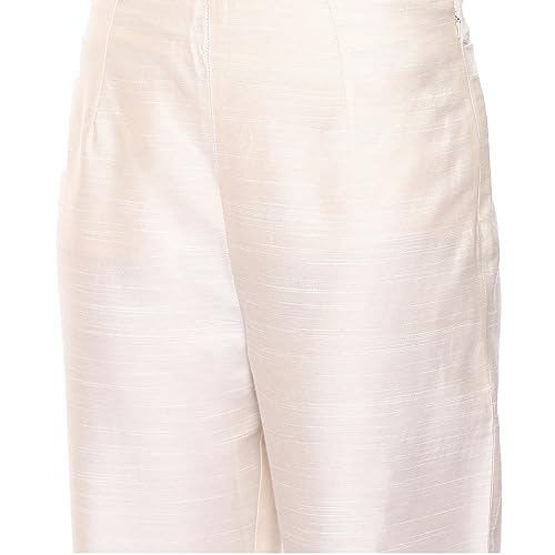 Image of BIBA Women Polyester Slim Dyed Pants