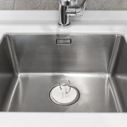 Tapones de goma para bañera 2 piezas con cadena de acero miniatura 5