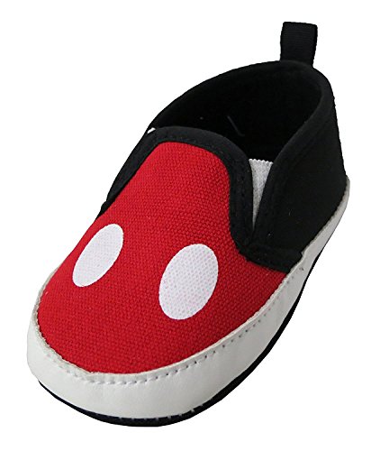 Image of Disney Mickey Mouse Red and Black Infant Shoes - Size 3-6 Months