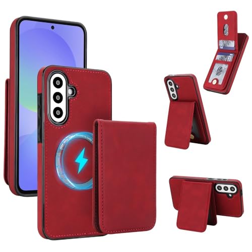 Étui Samsung Galaxy A26 5G rouge en cuir pour sorties urbaines et voyages légers