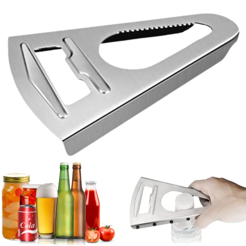 Crethink Abridor de tarros, 4 en 1 multifunción, abrebotellas, kit de abrelatas diseñado para manos débiles, botella cerveza tarro abridor cocina camping gadgets para manos débiles, mayores artritis Cover